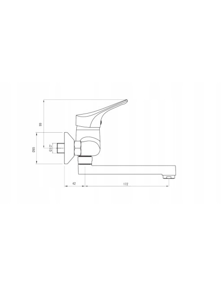 Bateria umywalkowa ścienna Deante Joko srebrny BOJ_050M