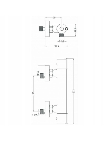 Deante bateria natryskowa termostatyczna Joko BOJ_04BT