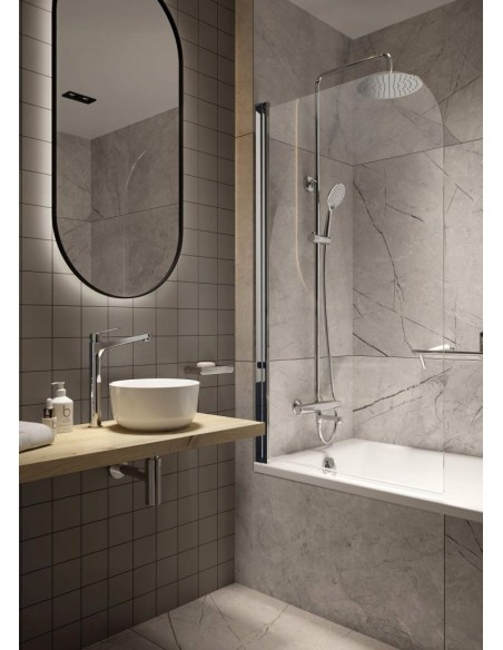 Bateria umywalkowa stojąca Deante Jasmin srebrny BGJ_021K