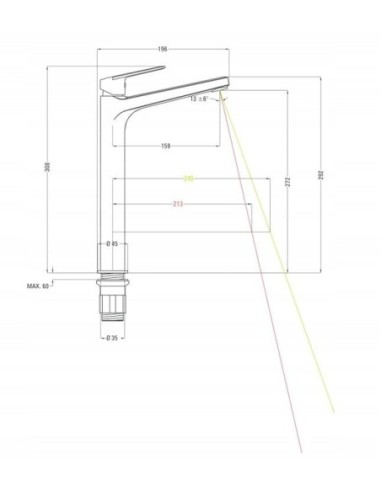 Bateria umywalkowa stojąca Deante Jasmin srebrny BGJ_021K