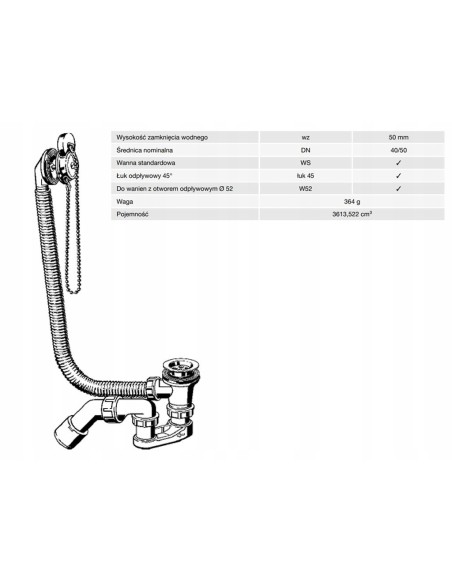 Syfon wannowy Viega 50 mm 703127