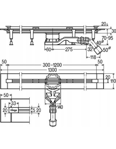 Odpływ liniowy Viega Advantix Vario 721671
