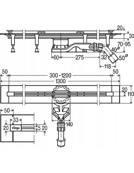 Odpływ liniowy Viega Advantix Vario 721671
