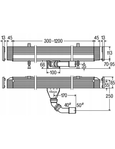 Odpływ liniowy Viega Advantix 120 / 736736