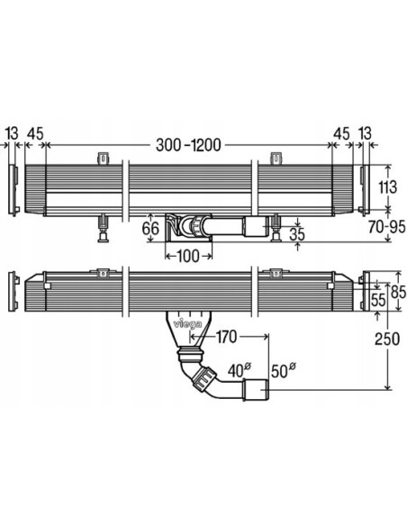 Odpływ liniowy Viega Advantix 120 / 736736