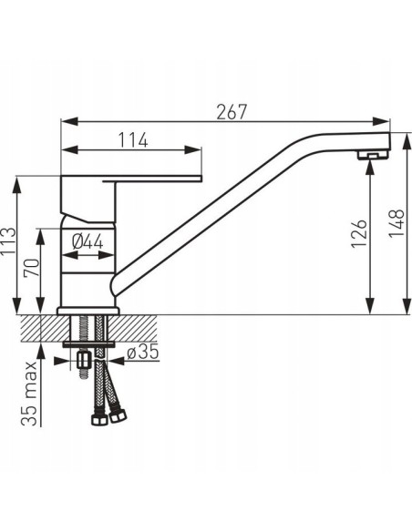 Bateria kuchenna stojąca Ferro Algeo srebrny BAG4A