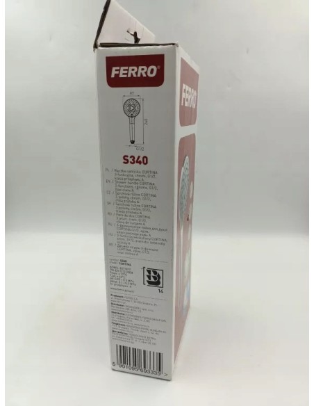 Rączka natrysku słuchawka prysznicowa 3 funkcyjna CORTINA S340 Ferro