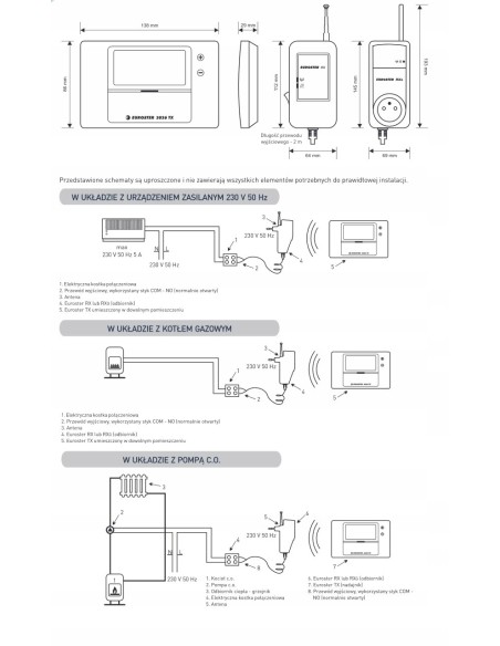 Sterownik Euroster 2006TXRXG temperatury z gniazdem E2006TXRXG
