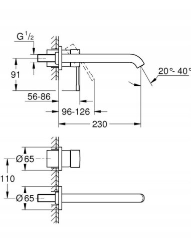 Bateria umywalkowa podtynkowa Grohe Essence 29193DC1