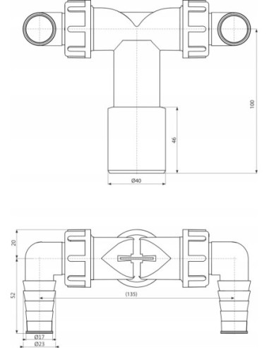 ALCAPLAST PODWÓJNE KOLANO P156Z