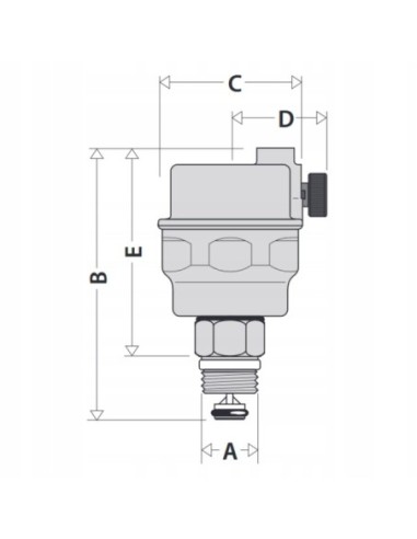 Odpowietrznik automatyczny 1/2" DN15 z zaworem stopowym ZOA4 502543