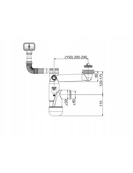 Syfon zlewozmywakowy Prevex FL1-D5SNA-01PL