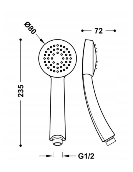Słuchawka prysznicowa Tres 1-funkcyjna chrom 134617