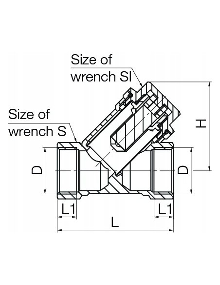 Filtr skośny do wody z wkładem magnetycznym DN25 - 1 CAL FMW25V
