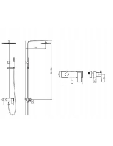 OMNIRES zestaw natryskowy natynkowy Parma chrom PM7444CR