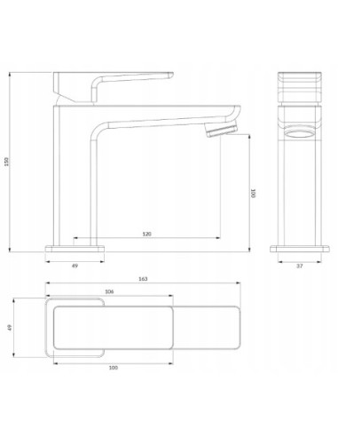 OMNIRES bateria umywalkowa Parma czarny mat PM7410BL