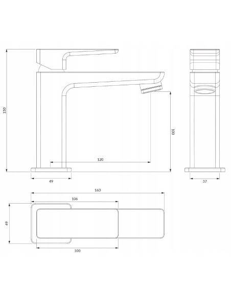 OMNIRES bateria umywalkowa Parma czarny mat PM7410BL