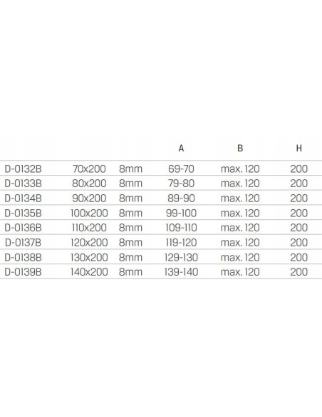 Kabina prysznicowa Ścianka New Trendy 120 x 200 cm D-0137B