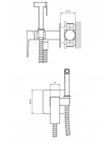 OMNIRES Bateria bidetowa podtynkowa Parma chrom SYSPMBI2CR
