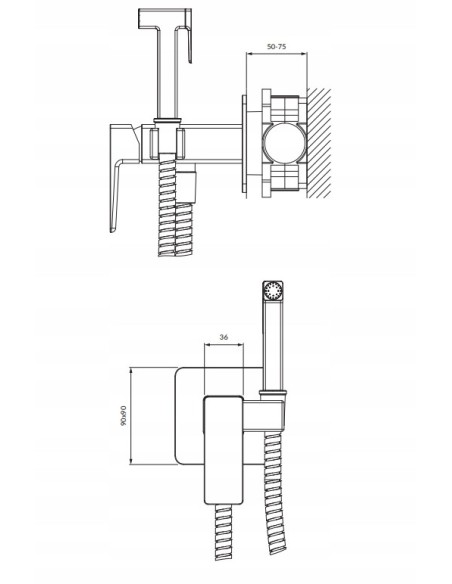 OMNIRES Bateria bidetowa podtynkowa Parma chrom SYSPMBI2CR