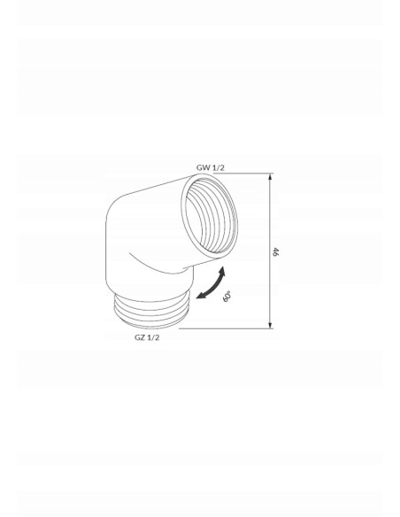 Omnires kolanko rączki prysznicowej miedź szczotkowana T87CPB
