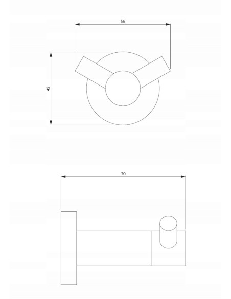 HACZYK WIESZAK PODWÓJNY GRAFIT SZCZOTKOWANY MOSIĄDZ OMNIRES MP60120GR