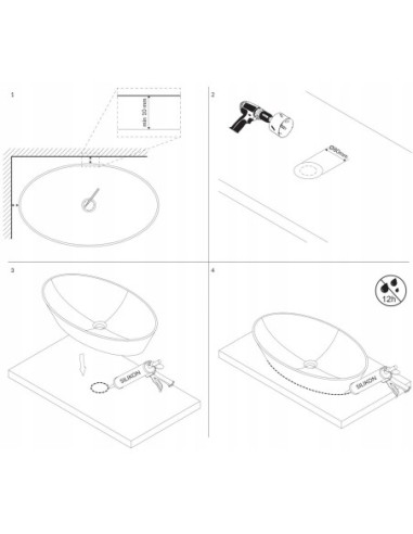 Omnires Tulsa umywalka 36 cm okrągła nablatowa biała TULSA355BP