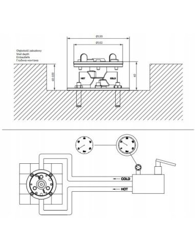 Bateria wannowa wolnostojąca Omnires mosiądz szczotkowany Y1233SBSB