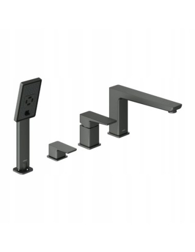 Bateria wannowa 4-otworowa Omnires Parma grafit szczotkowany PM7432GR