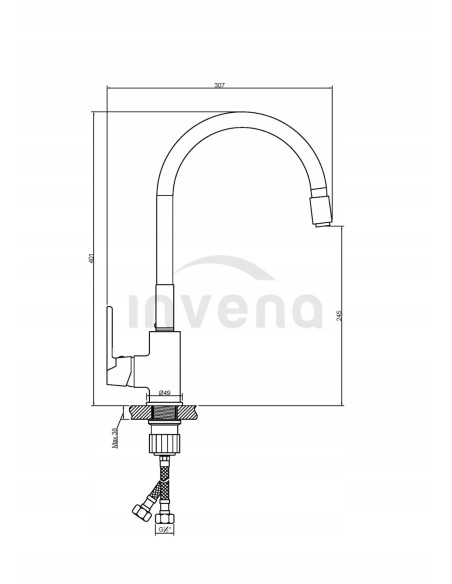 Bateria kuchenna stojąca Invena Joga beżowy, srebrny BZ32L03C