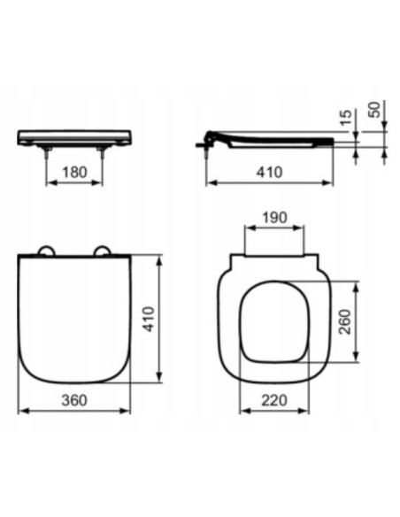 Deska sedesowa Ideal biały T532901