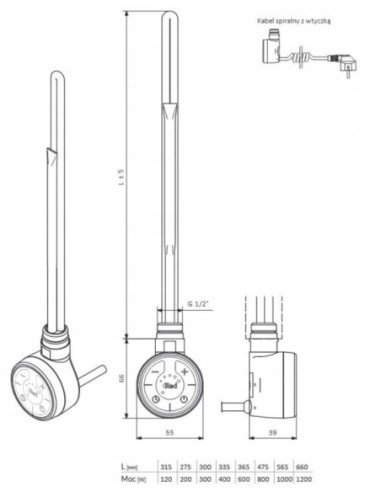 !RED TERMA GRZAŁKA RED MOA 400W CHROM WEA1G04TCROU