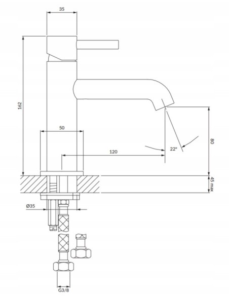OMNIRES bateria umywalkowa Y chrom Y1210NCR