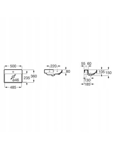 ROCA UMYWALKA ONA COMPACTO 50x36 A32768E000