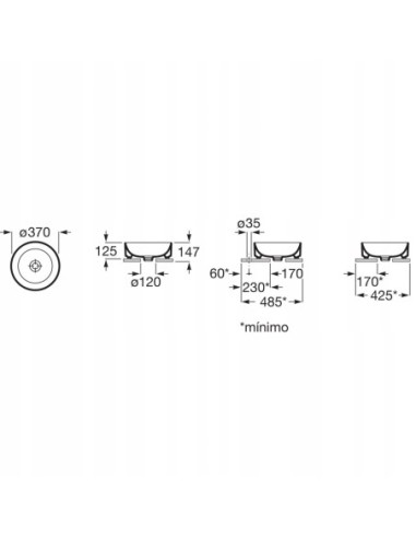 ROCA UMYWALKA ONA ROUND 37 CM / A32768J000