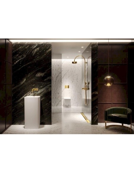 TECE sqaure II - przycisk WC z metalu, złoty 9240839