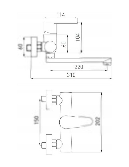 Bateria kuchenna ścienna Ferro Algeo srebrny BAG5