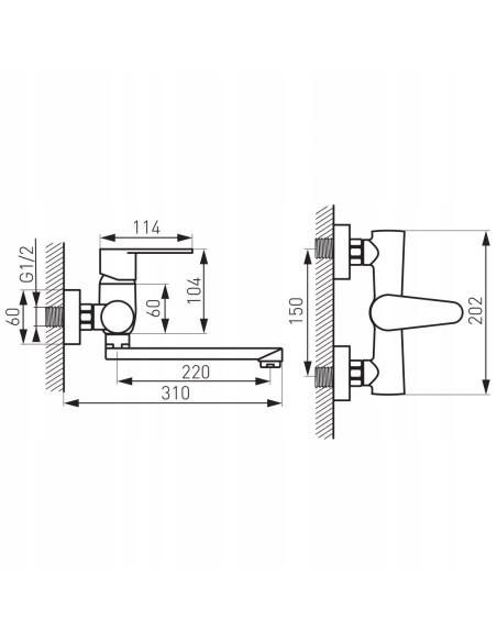 Bateria kuchenna ścienna Ferro Algeo srebrny BAG5