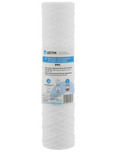 Filtr do wody wkład 10 sznurkowy filtrujący 5 mikron PP5 Ustm