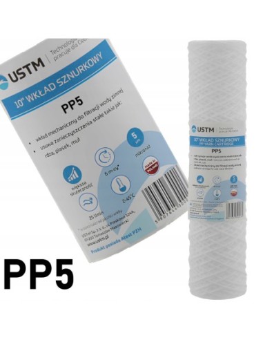 Filtr do wody wkład 10 sznurkowy filtrujący 5 mikron PP5 Ustm