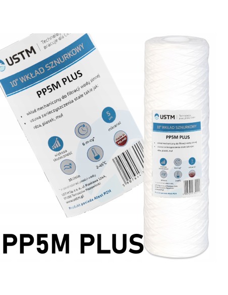 Filtr do wody wkład 10 sznurkowy filtrujący 5 mikron PP5 Ustm