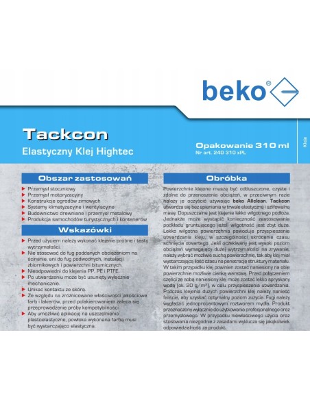KLEJ KONSTRUKCYJNY TACKCON BEKO 310ml POPIELATY 2403103