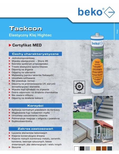 KLEJ KONSTRUKCYJNY TACKCON BEKO 310ml POPIELATY 2403103