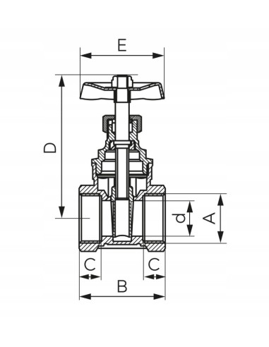 Ferro Zawór zasuwany 1 1/4'' GW/GW ZGV04