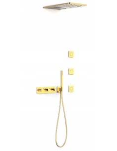Zestaw prysznicowy podtynkowy Tres B-System złoty 30725405OR