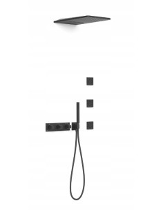 Zestaw prysznicowy podtynkowy Tres B-System czarny 30725405NM