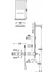 Zestaw prysznicowy podtynkowy Tres B-System czarny 30725405NM 2