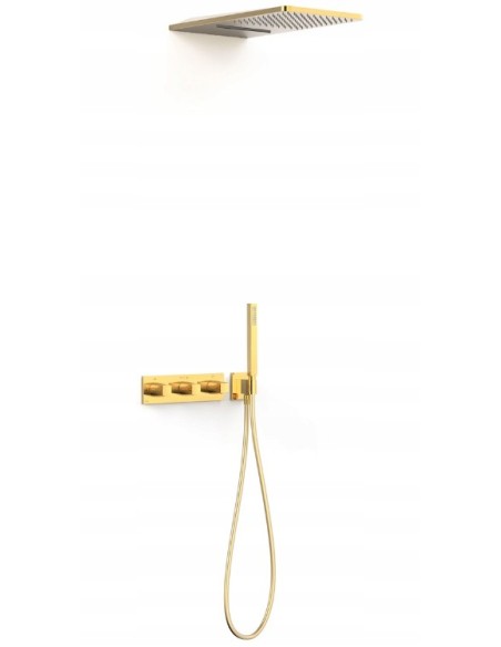 Zestaw prysznicowy podtynkowy Tres B-SYSTEM złoty 30725305OR