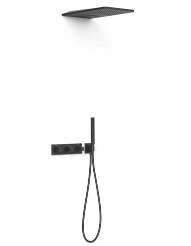 Zestaw prysznicowy podtynkowy Tres B-SYSTEM czarny 30725305NM