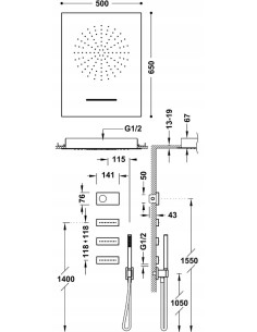 Zestaw prysznicowy podtynkowy Tres SHOWER TECHNOLOGY chrom 9286404 2
